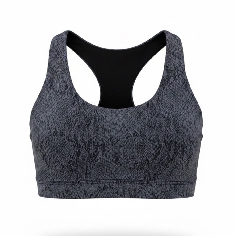 MPG Sport Racerback Sports Bra with Removable Pads Size 1X Snakeskin Print